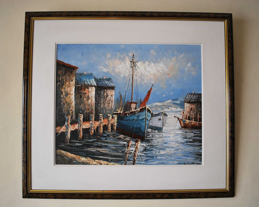 Quadro a óleo com moldura
