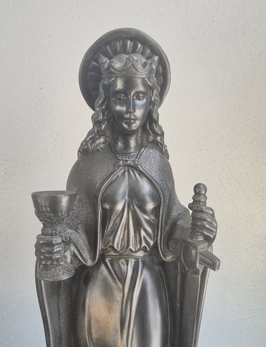 Duża figurka św. Barbary z grafitu 40cm