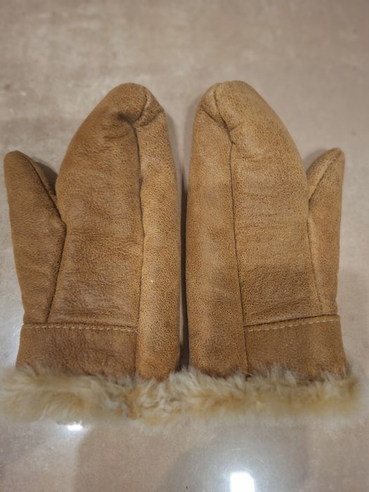 Ciepłe Mitenki unisex 100% skóra owcza z wlasnej hodowli