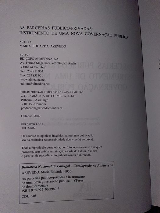 As Parcerias Público-Privadas - Instrumento de uma Nova Gov. Pública