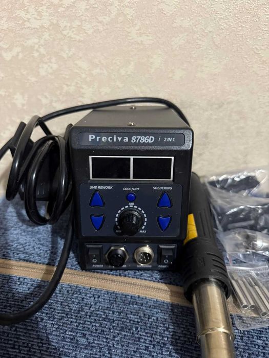Паяльна станція регульована теплова гармата стійка 740Вт Preciva 2в1