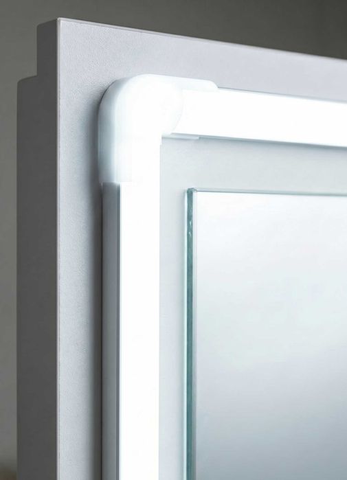 Туалетний макіяжний столик 70 см трюмо з LED дзеркалом та мобільною викатною тумбою і шухлядою на замочку