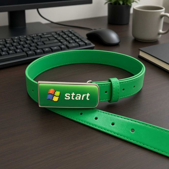 Pasek retro Windows 7 Start zielony vintage gadżet prezent PC nerd