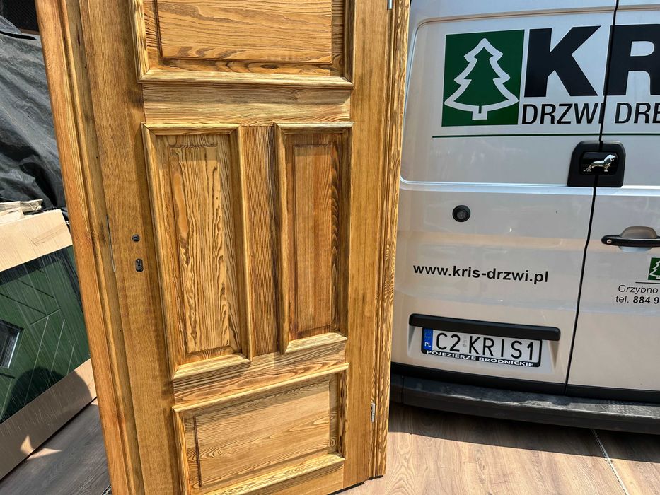 Drzwi wewnętrzne drewniane sosnowe szczotkowane postarzane olejowanie CAŁA POLSKA