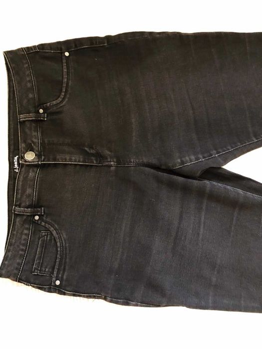 Czarne jeansy damskie, przecierane, 14