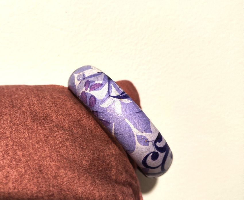 Drewniana bransoleta decoupage