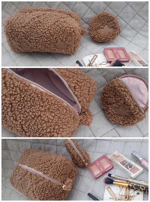 Люксовые косметички тедди, велюровые, плюш, много расцветок