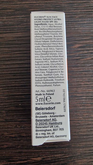 Eucerin hydro protect SPF50+, ultralekki fluid ochronny do twarzy