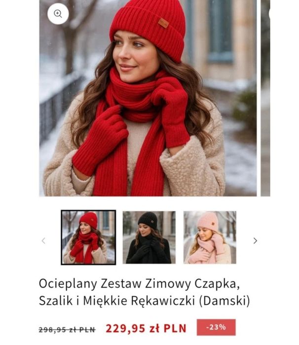 Komplet zimowy czerwony