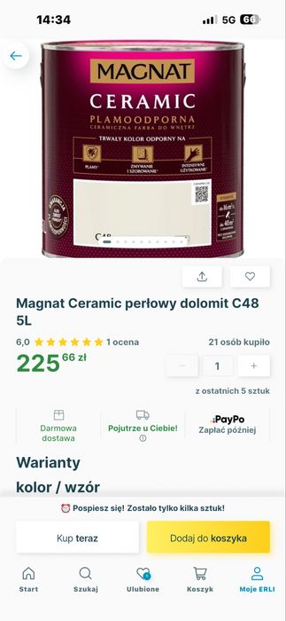 Magnat ceramic perlowy dolomit C48 5l