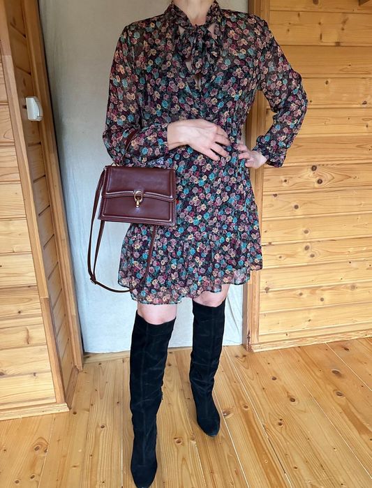 Sukienka w kwiaty łączke Flowers print Zara L