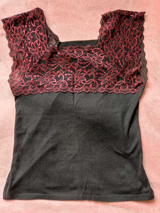Bluzeczka z koronkową góra bawełna r. L