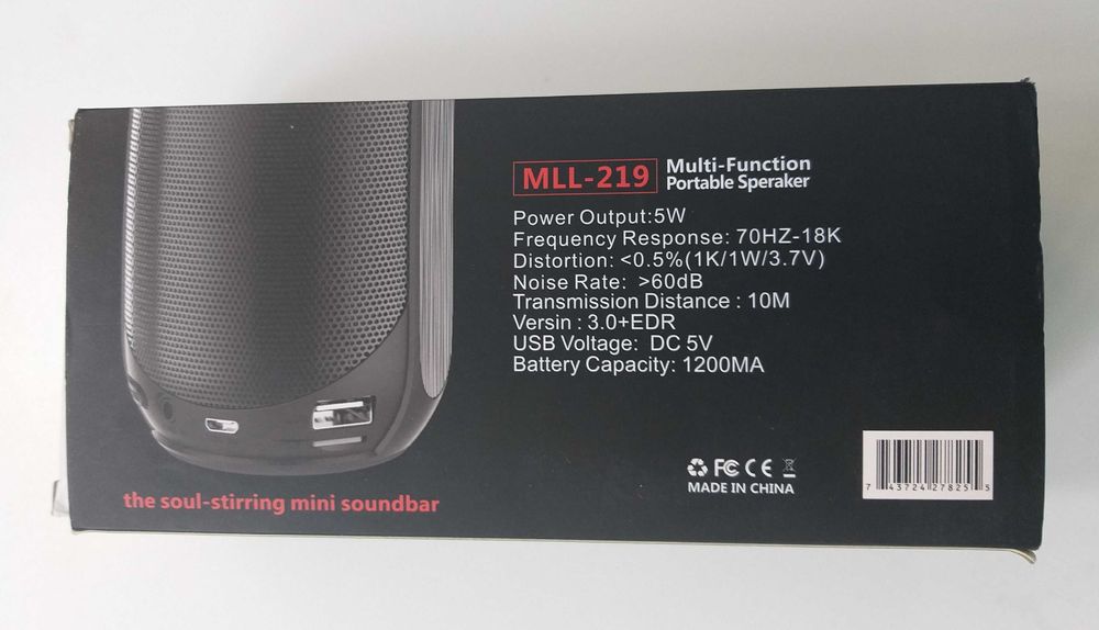 Блютуз колонка MLL 219