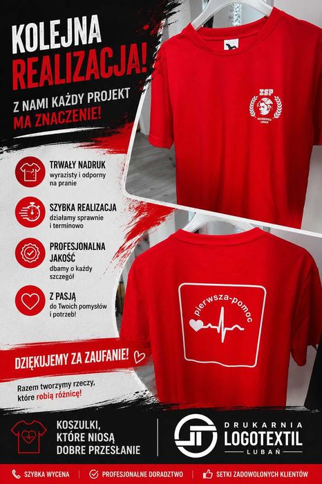 Koszulki z Logo Firmy lub Własną Grafiką , Trwały Nadruk