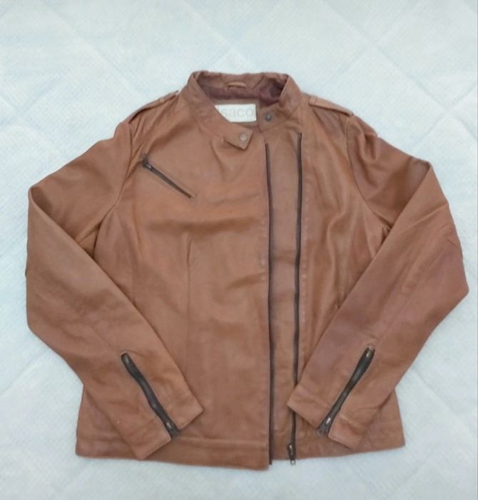 Casaco pele castanho