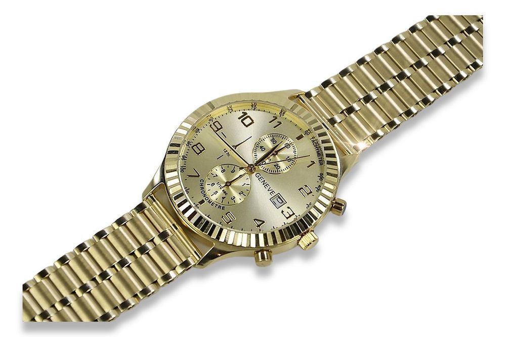 Złoty zegarek z bransoletą męski 14k Geneve mw007y&mbw007y Katowice