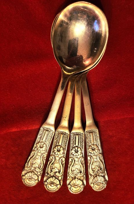 Antyczne łyżki stołowe William Page & Co (Roman Silver)