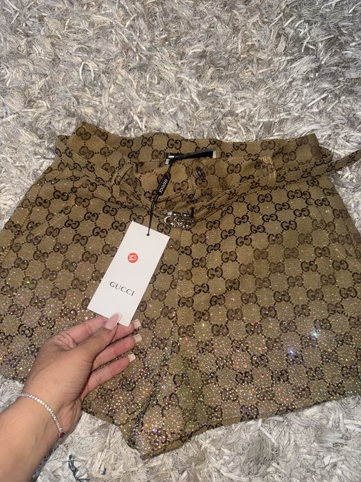 Calções monograma Gucci com brilho