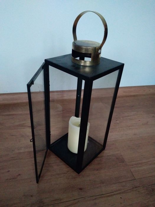Lampion czarny na taras 37x27x27