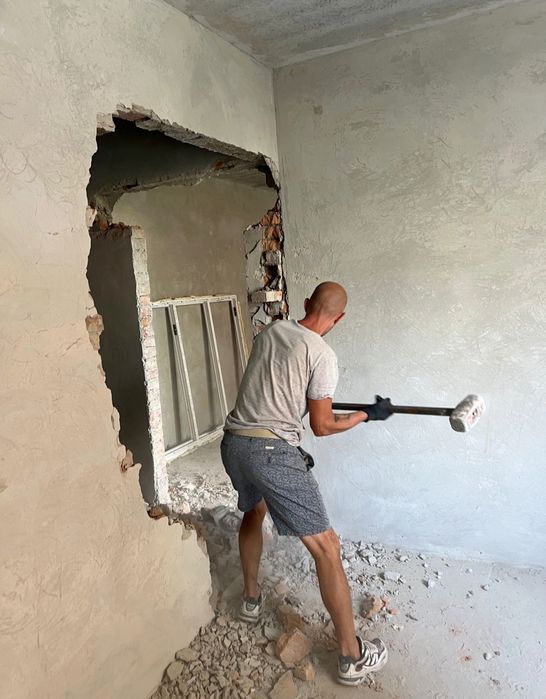 Недорогий демонтаж під ключ! Стін, стяжки, підлоги, вивіз сміття та хламу.