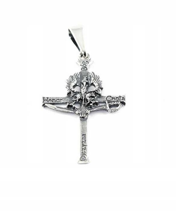 Srebrny KRZYŻYK KRZYŻ PATRIOTYCZNY  srebro pr. 925
