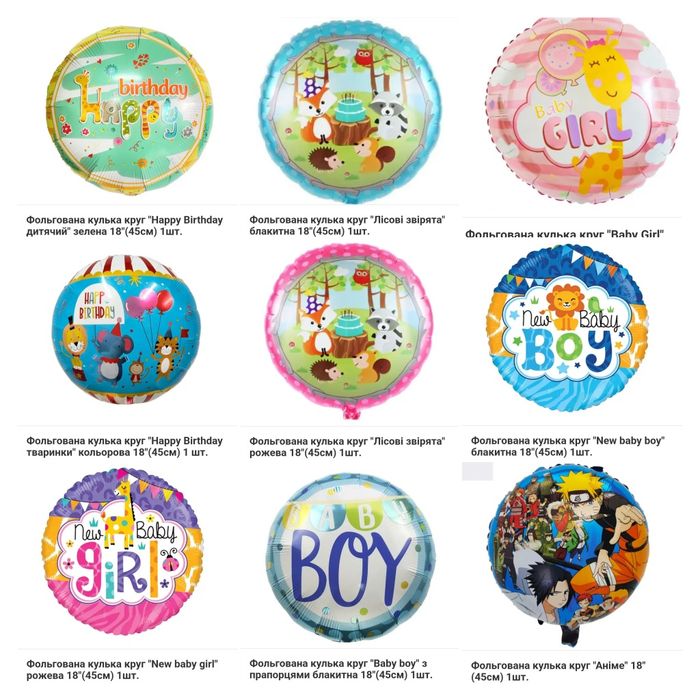 Повітряні кульки дитячі