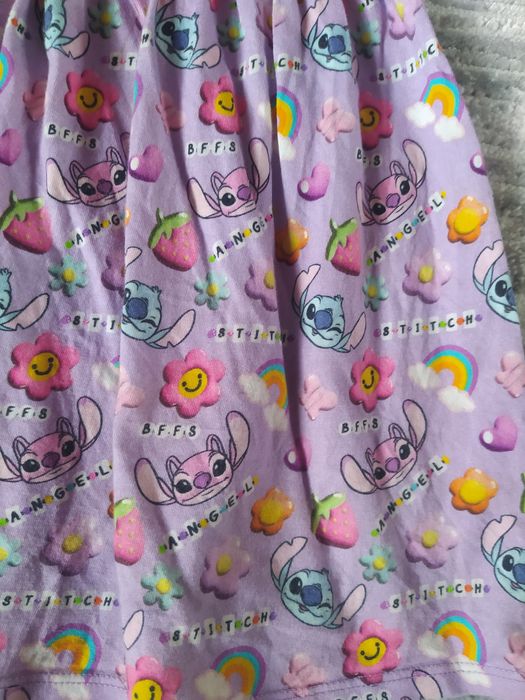 Sukienka Stich z krótkim rękawem bawełniana kolorowa