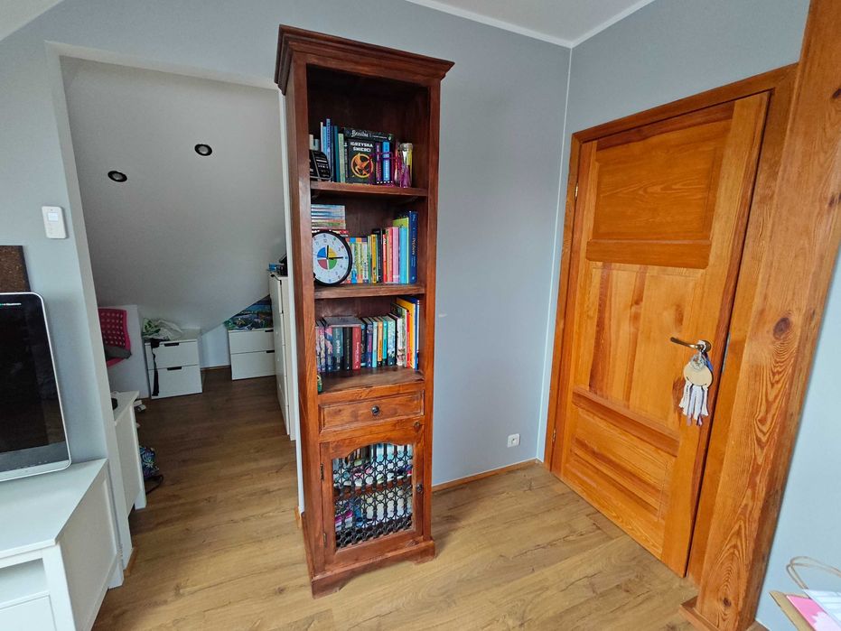 Regał Biblioteczka Kolonialna Almi Decor drewno z okuciami 210cmx55cm