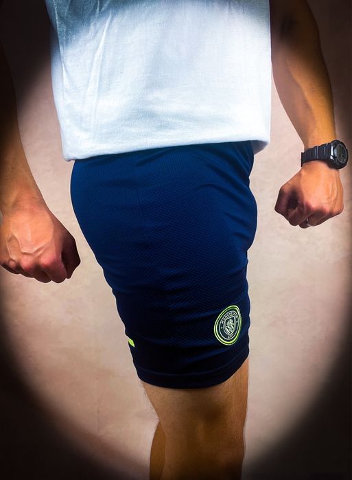 (XS) Man City Puma Nowe Granatowe Męskie Szorty Sportowe Spodenki
