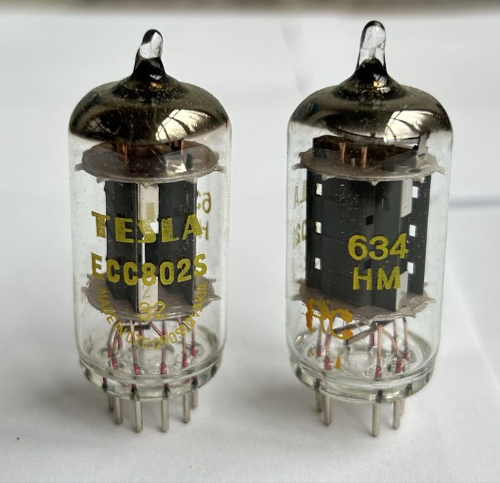 ECC802S (ECC82 E82CC) Tesla NOS yellow print