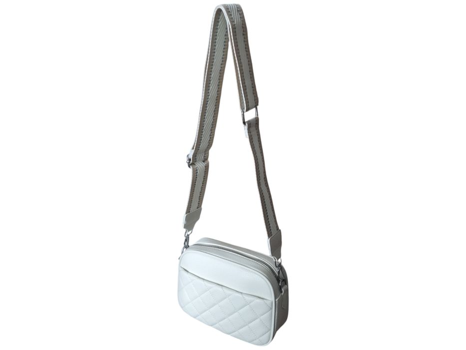 Torebka Damska Biała Mała Listonoszka Na Ramię, Kuferek