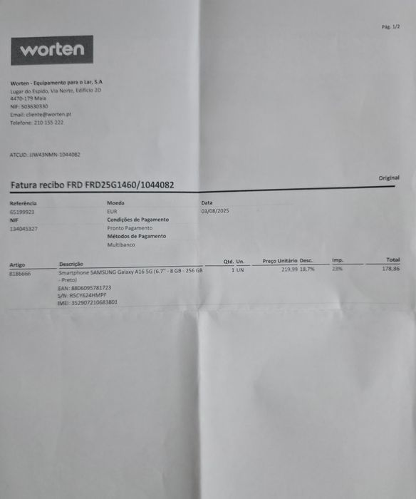 Samsung Galaxy A16 5G Preto