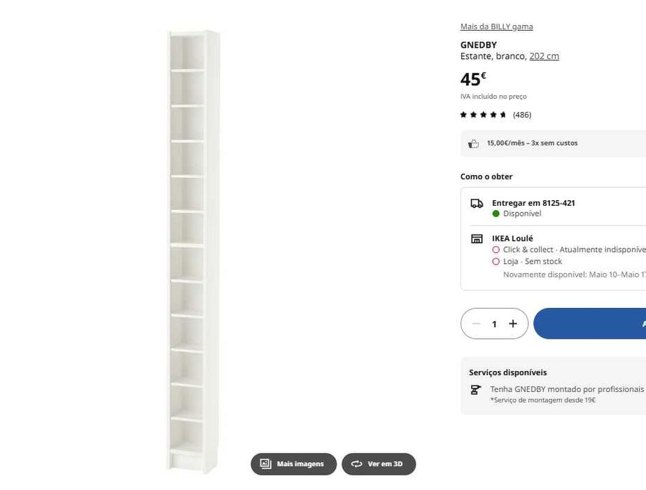 Estante, branco ikea, GNEDBY