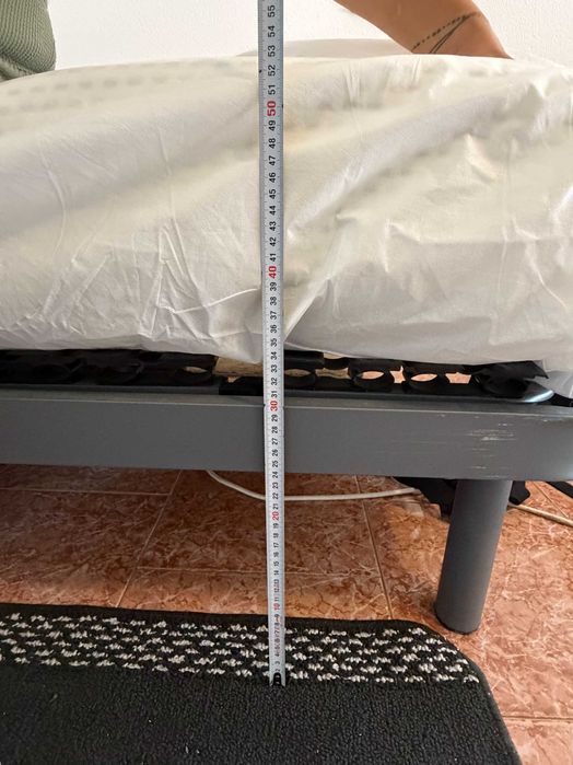 Conjunto de cama elétrica com ripas e suportes, colchão de espuma, firmeza