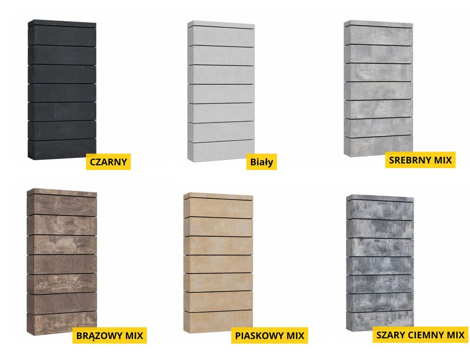 Pustak ogrodzeniowy VERO bloczki ogrodzeniowe pustaki 75x20x20 CZARNY
