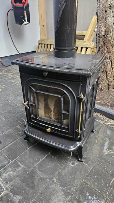 PIECYK Wolnostojący NA DREWNO Piec ŻELIWNY Koza KOMINEK Zestaw 7kW