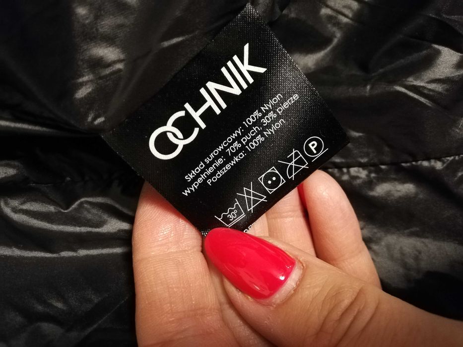 płaszcz puchowy Ochnik S 36 M 38 czarna kurtka puchowa Ochnik M 38