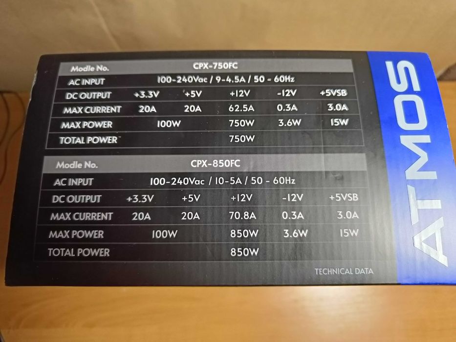 Блок живлення Chieftec Atmos 850W CPX-850FC (ATX 3.0 / PCIe 5.0)