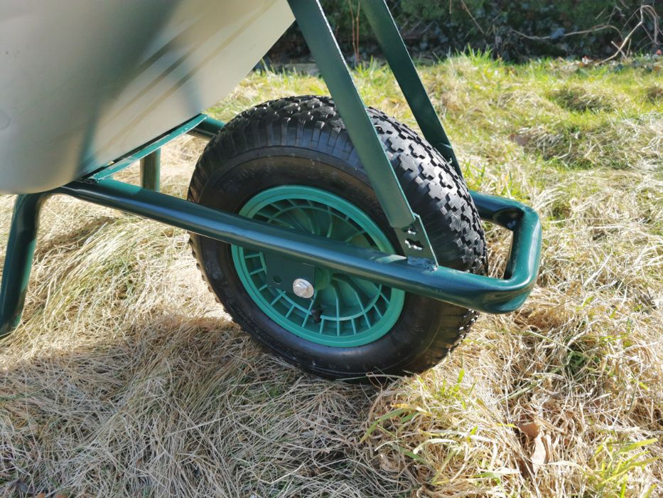 Lekka Taczka 100L Ogrodowa Budowlana Misa z Ocynku Pneumatyczne Koło