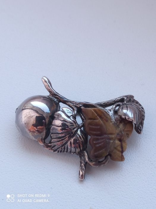 Broszka srebrna autorska sygnowana