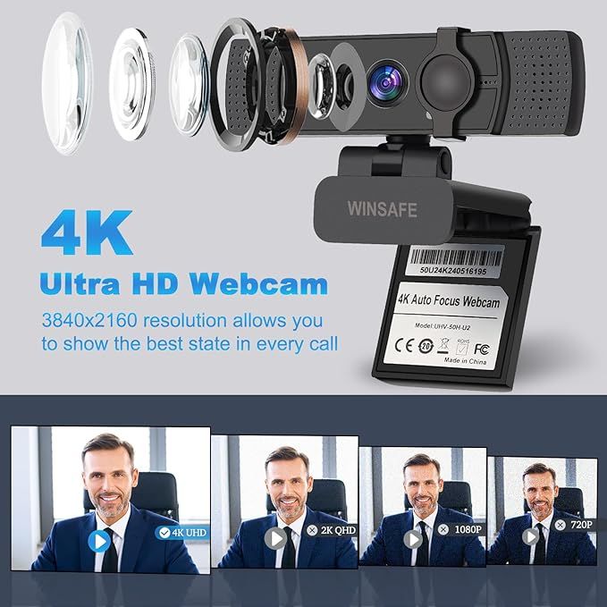 Kamera Internetowa 4K Uhd Z Autofokusem Ai I Mikrofonami