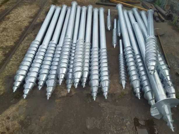 Гвинтові палі, геошуруп, наконечники, оголовки. Винтовые сваи.
