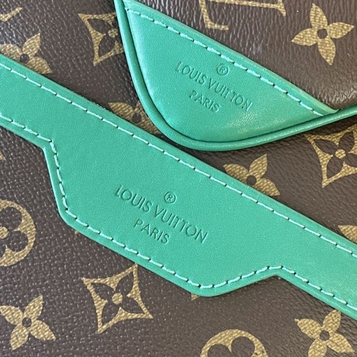 Louis Vuitton trio messenger сумка кожаная коричневая с зеленым