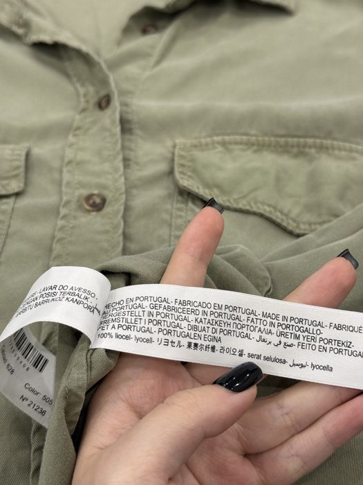 Женская рубашка massimo dutti хаки massimo dutti жіноча сорочка