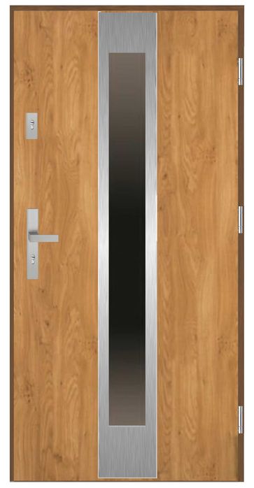 Drzwi stalowe wejściowe 72mm SI-04 INOX Winchester 90 Lewe/prawe
