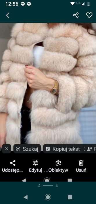 Futro beżowe naturalny lis