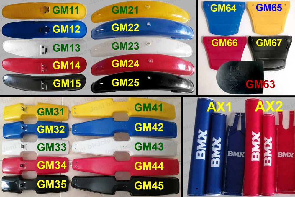 Guarda-lamas e peças de bicicleta BMX antiga