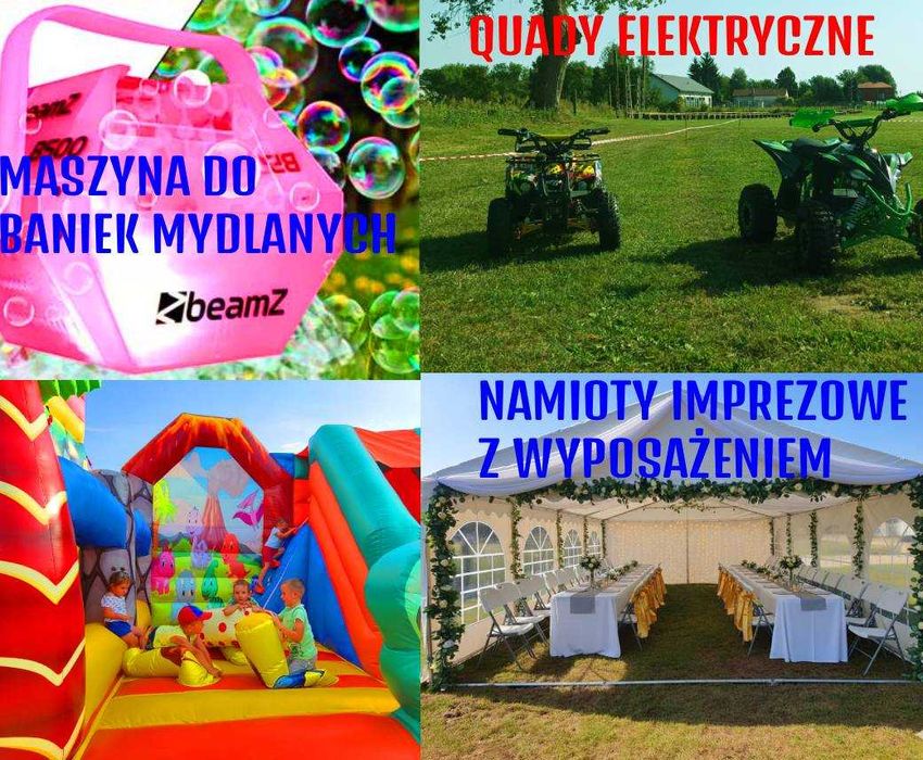 Dmuchaniec Dmuchance Zjeżdżalnie Wata Cukrowa Piana Party Quady