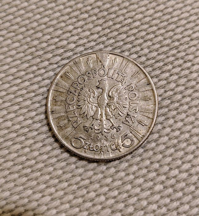 Moneta srebrna 5zl 1936 Piłsudzki Bochnia • OLX.pl