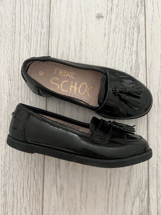 Чорні туфлі лофери лаковані Next, 10 розмір, 17 см ножка